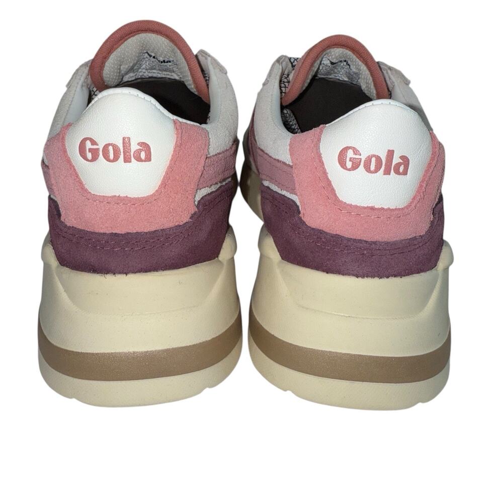 Gola Eclipse Pure Women White dusty rose Pink Lace Up Sneakers Shoes SZ/5 - Picture 11 of 14